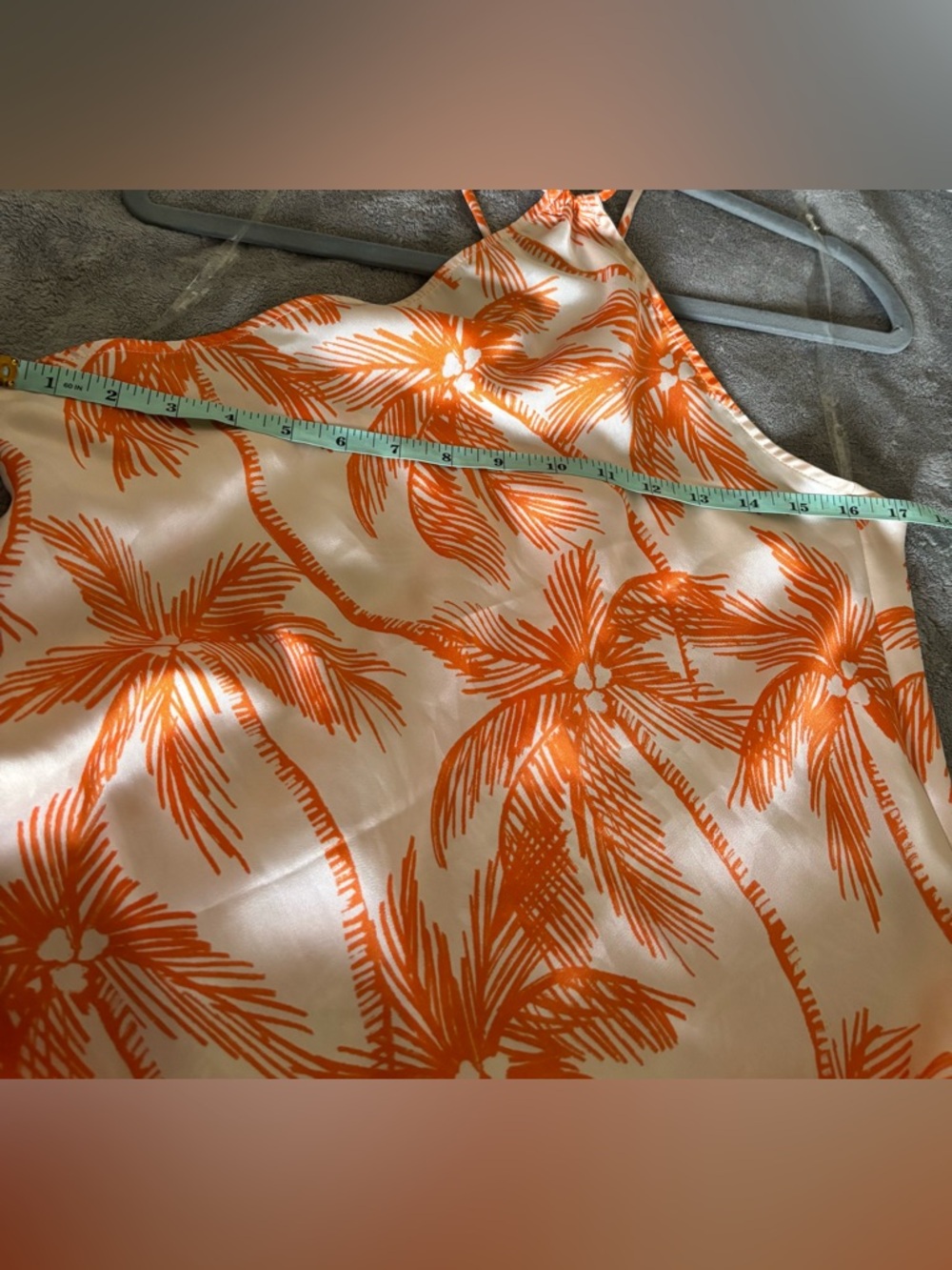 Alani Noelle Women’s One-Shoulder Orange Palm Print Midi Dress size M - Picture 8 of 10